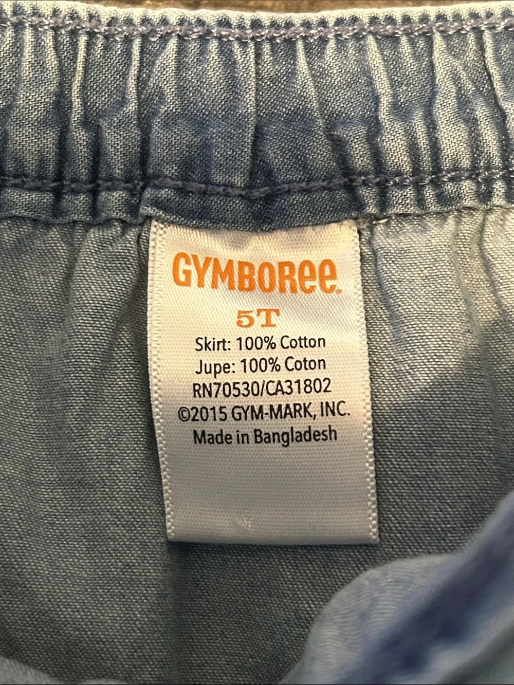 Gymboree Light Wash Tiered Denim Skirt - 5T
